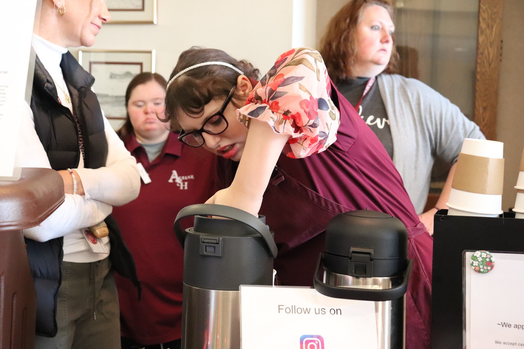 Victoria from ACTIVE serves coffee