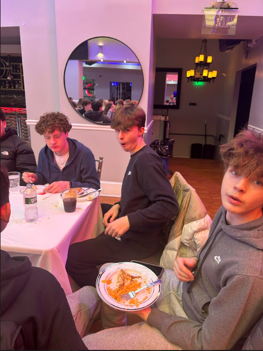 students at the restaurant