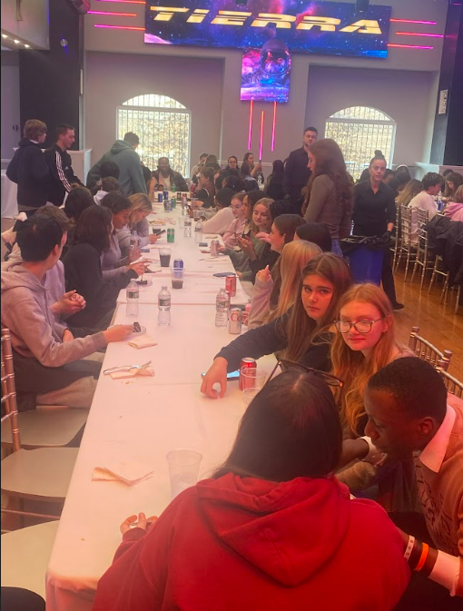students at the restaurant