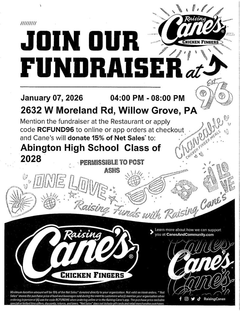 Raising Canes fundraiser flyer