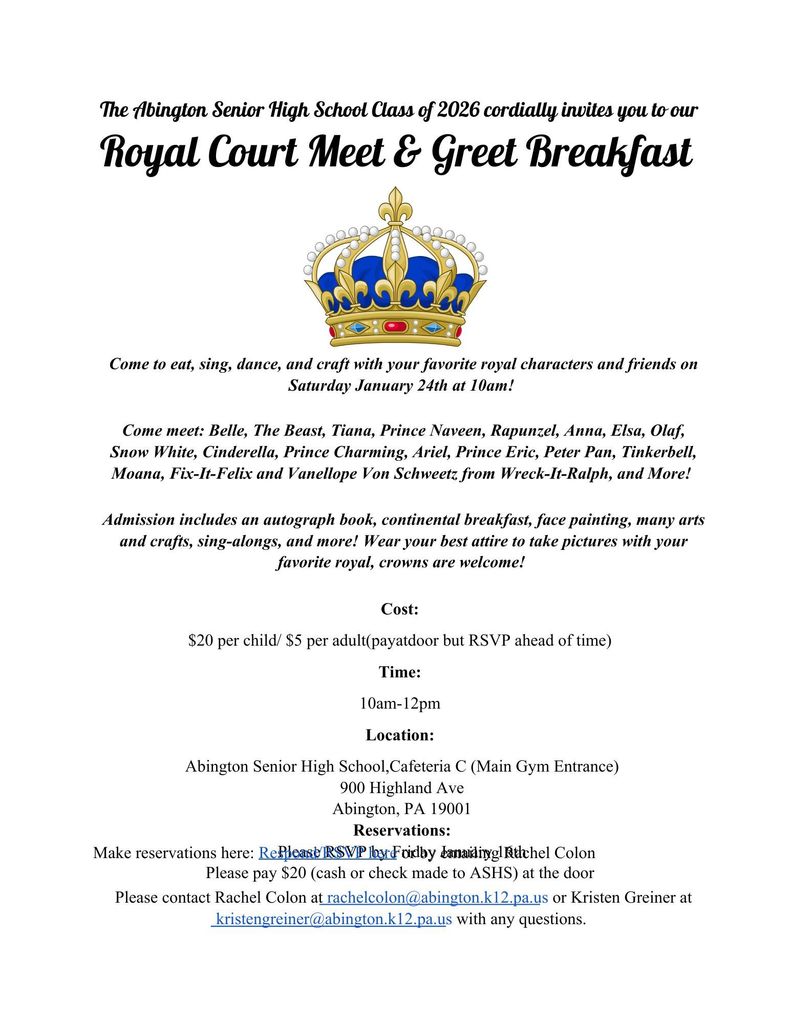 Royal Breakfast flyer