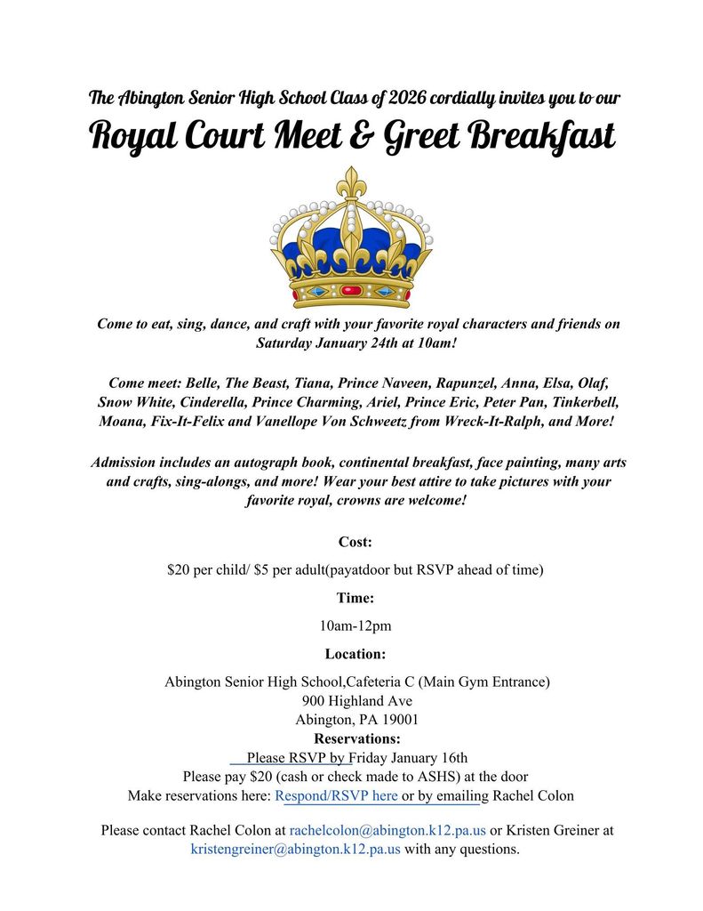 Royal Breakfast flyer