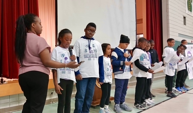 students at the MLK assembly