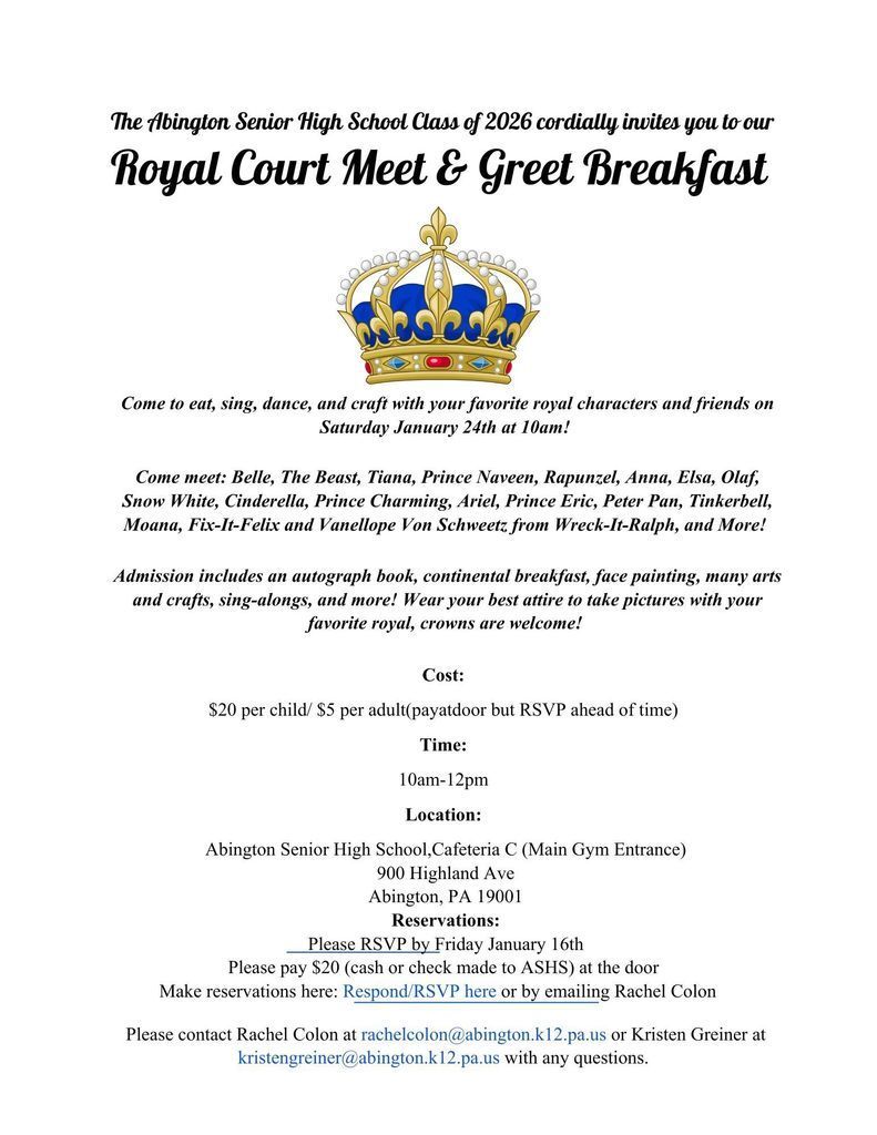 Royal Breakfast flyer