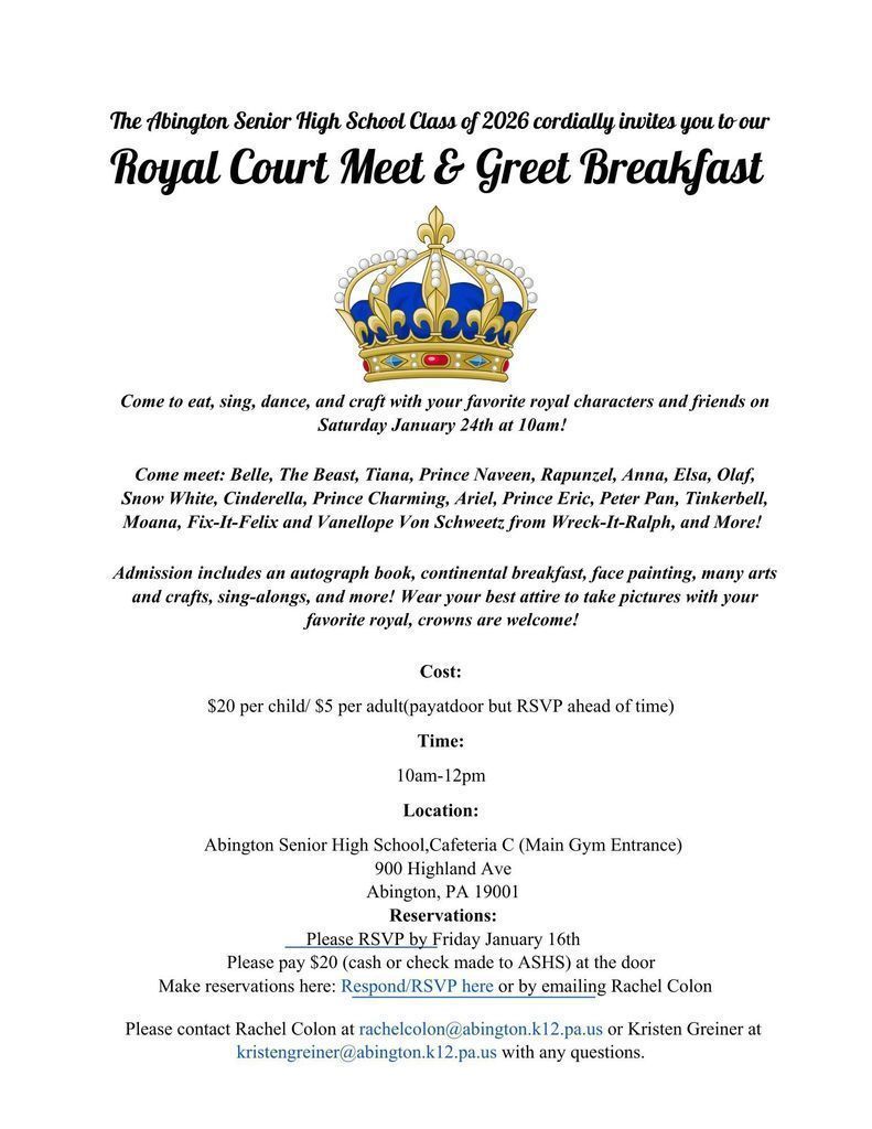 Royal Breakfast flyer