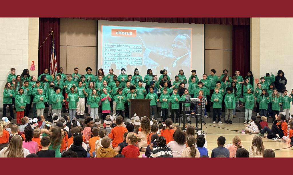 Overlook students sing Happy Birthday to Dr. Martin Luther King, Jr. 