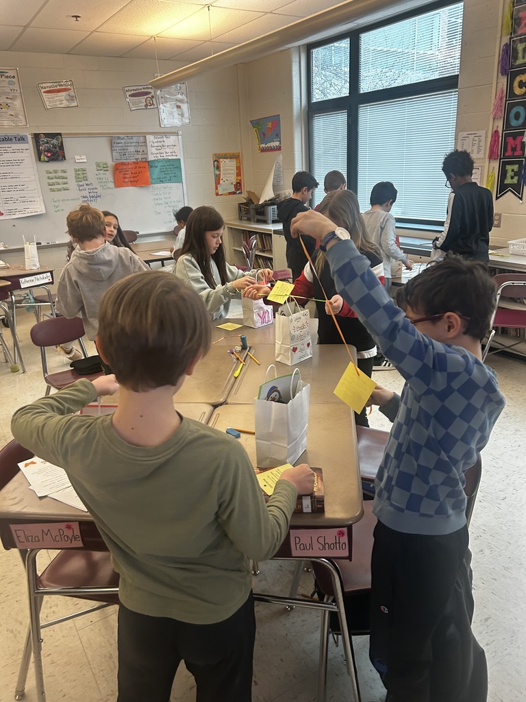 students working on a service project