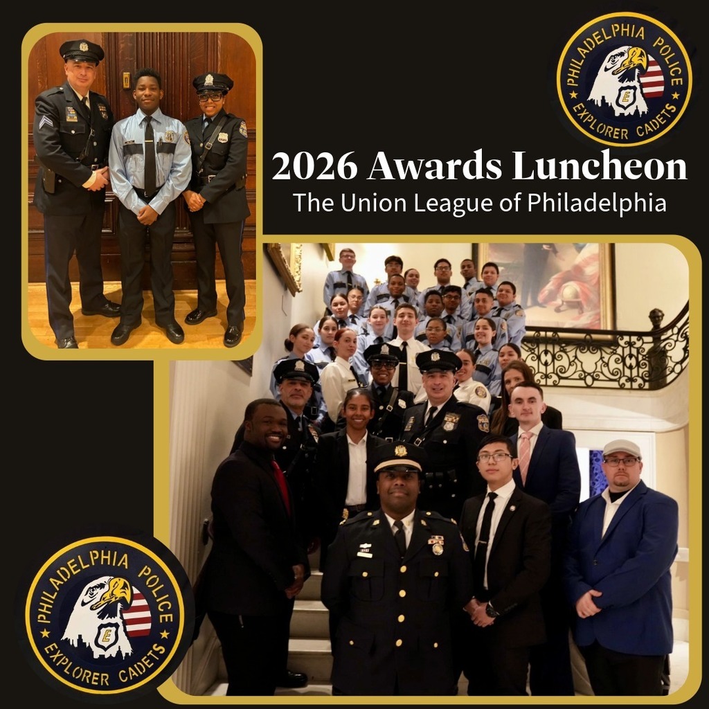Photo of Ramone and officers at the Philadelphia Police Explorer Cadets Luncheon at the Union League
