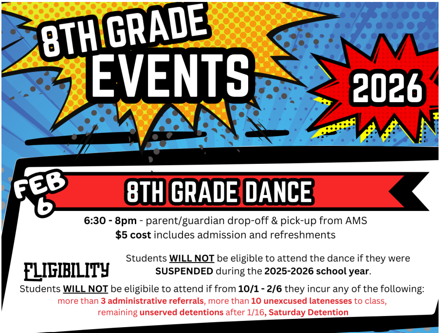 Image of 8th grade dance flyer