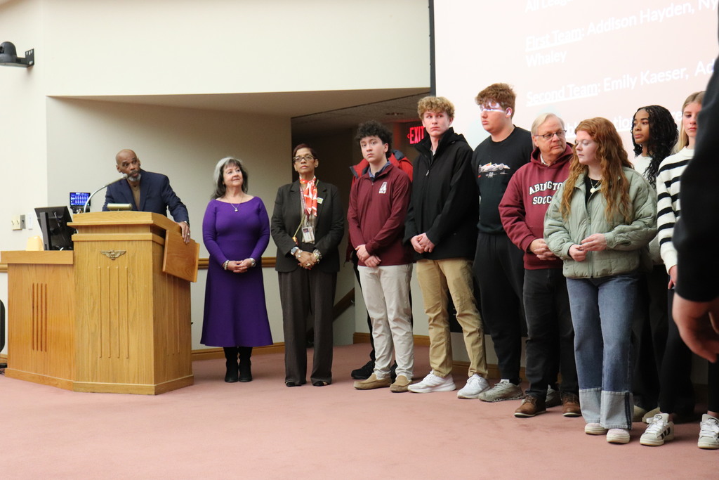 Athletes honored at the Board meeting on February 10th
