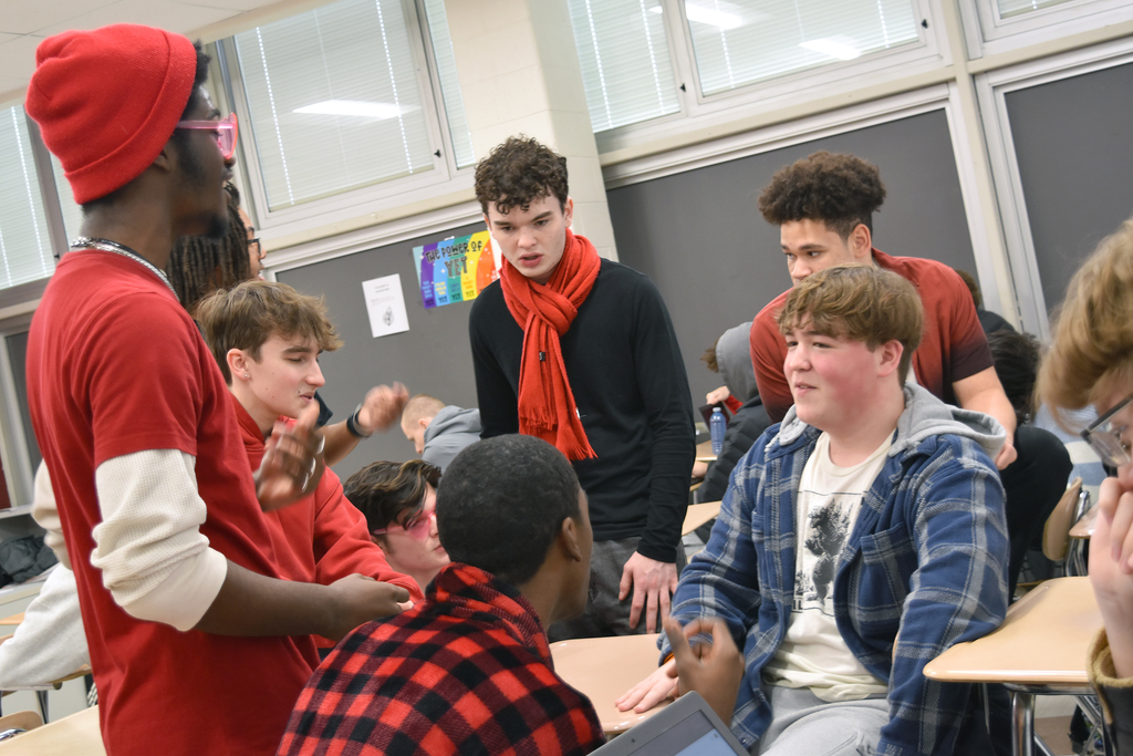 Students singing Valentine grams to fellow students