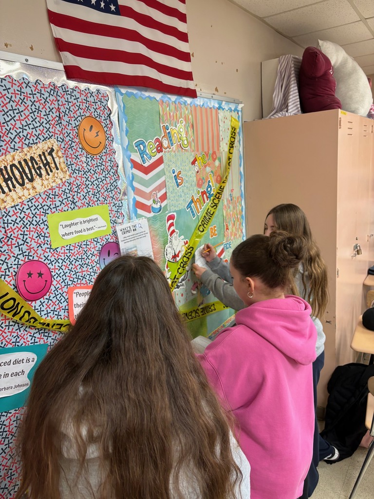 Image of 7th grade Personal Development students put on their best detective hats to investigate "Food Crimes"