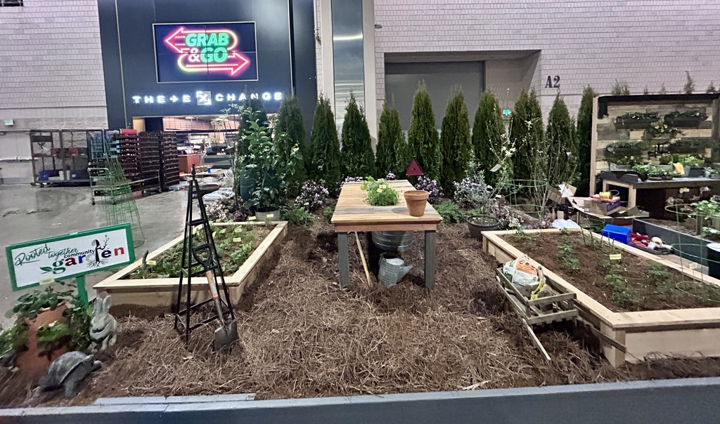 Members of the Gardening club making their exhibition for the Philadelphia Flower Show