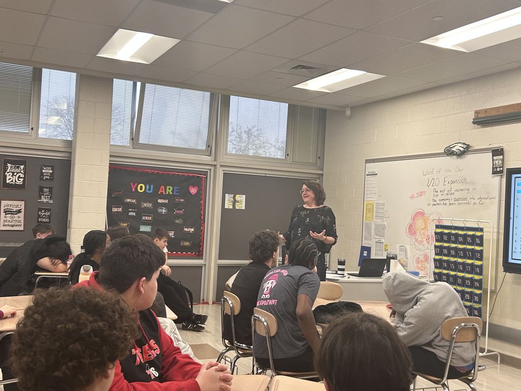 Ms. Mafaru explaining her job to a classroom