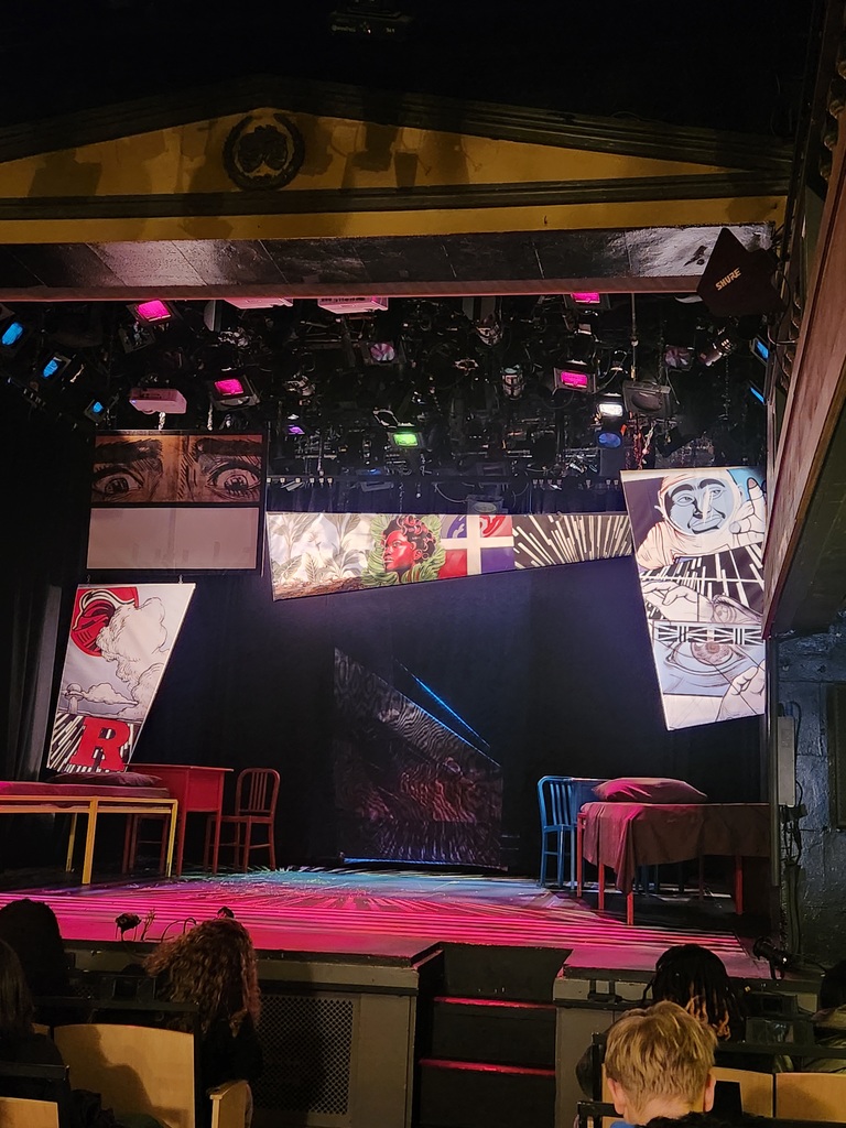 The stage of the NYC play, “The Brief Wondrous Life of Oscar Wao”