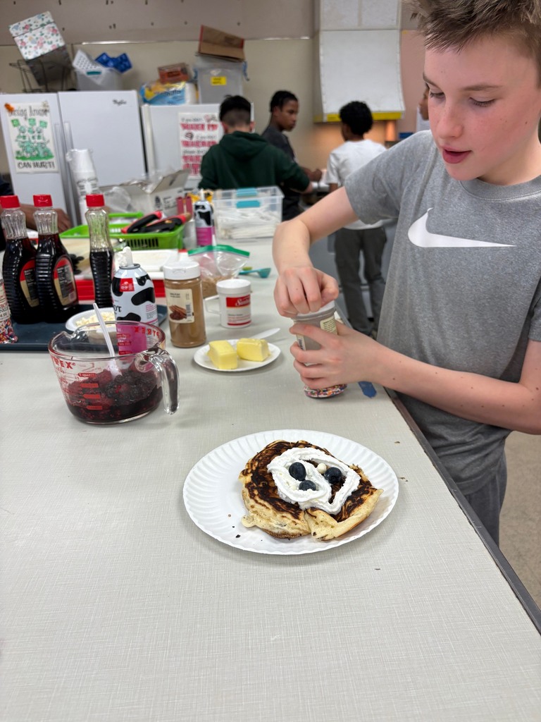 Image of 8th grade Family and Consumer Science students all agreed that making the perfect pancake was harder than they thought!