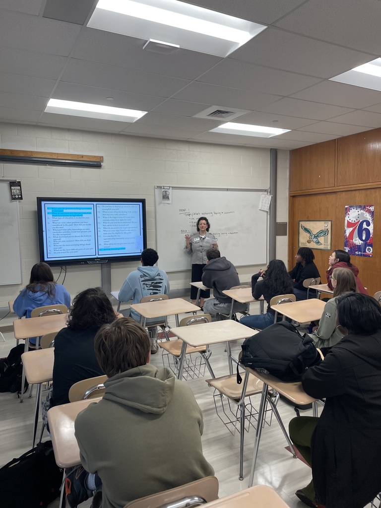 Abington Senior High School would like to give a huge thanks to Ms. Sellei for coming out today and speaking to our students in their health classes. She talked to them about her profession and how she got to do Entertainment Law and eventually run her own business. Ms. Sellei's presentation was so interesting that a lot of students asked her multiple questions about her profession. Huge thanks again and we hope to see you again.
