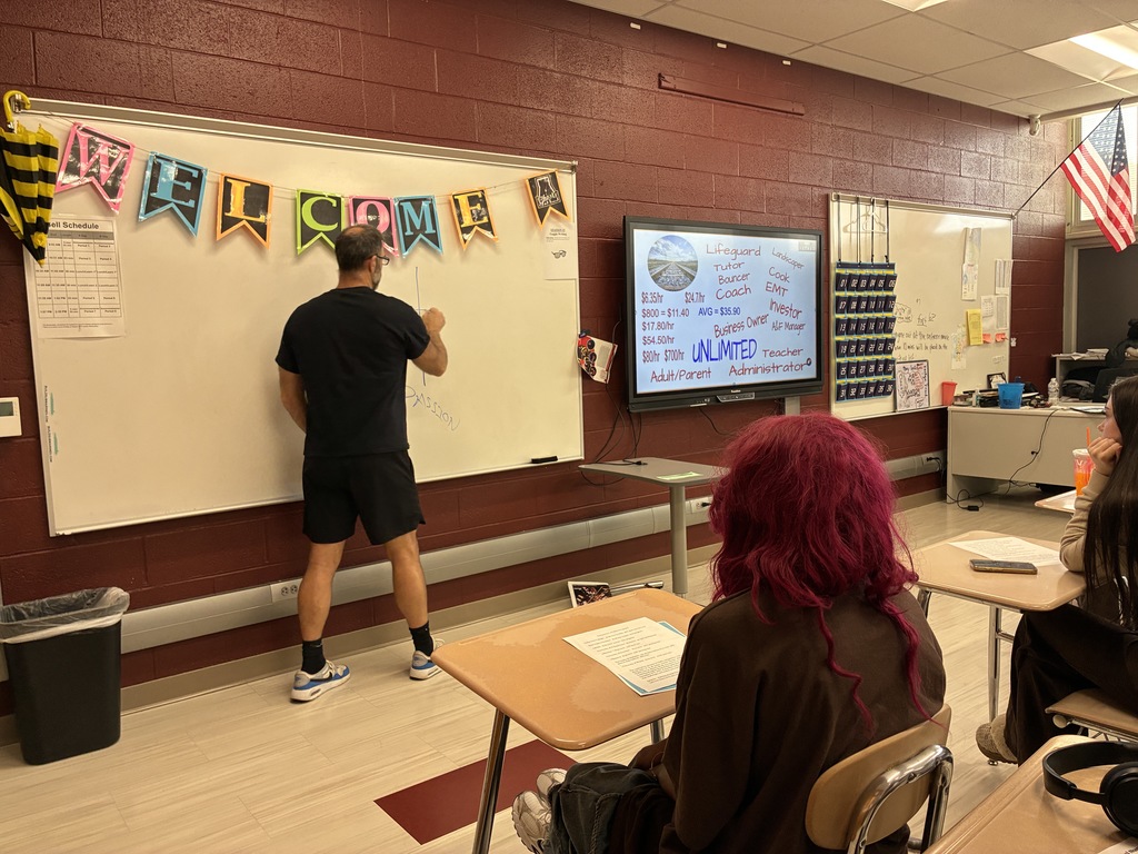 Ryan Weathers talking to students
