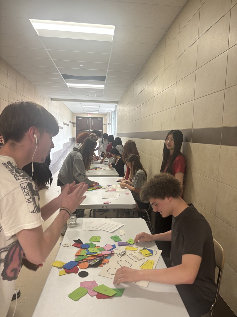students playing a matching game 