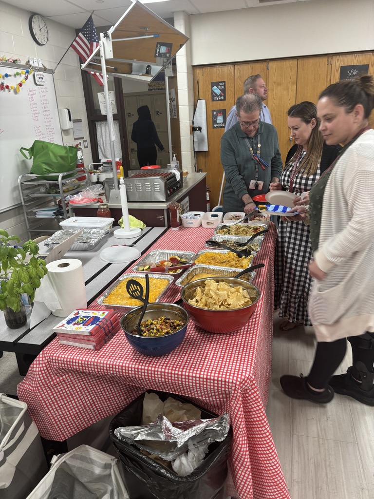 Teachers getting food