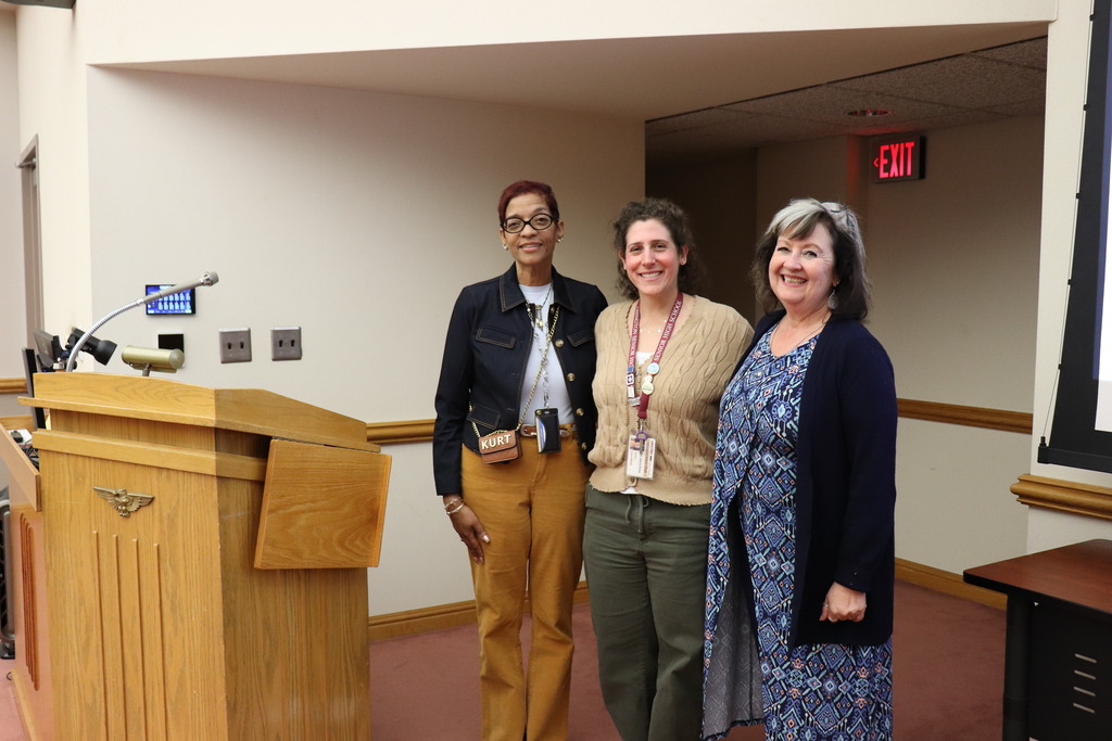 Dr. Swift, Ms. Roher, and Dr. Mowry at the Board meeting