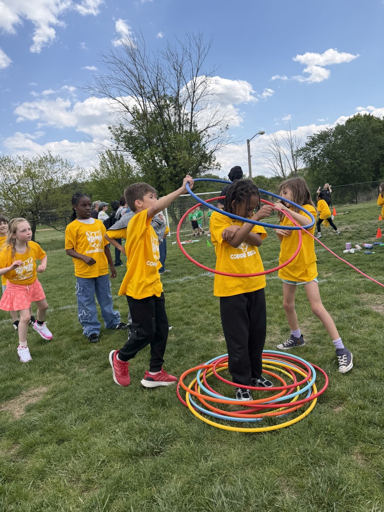 students running a race at field day