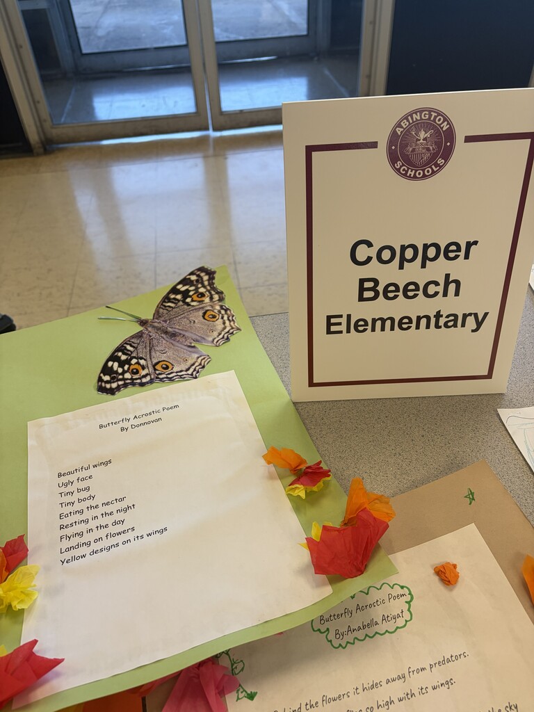 Sample of recent student work from Copper Beech