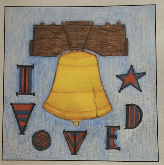 Student-submitted "I Voted" Sticker Design