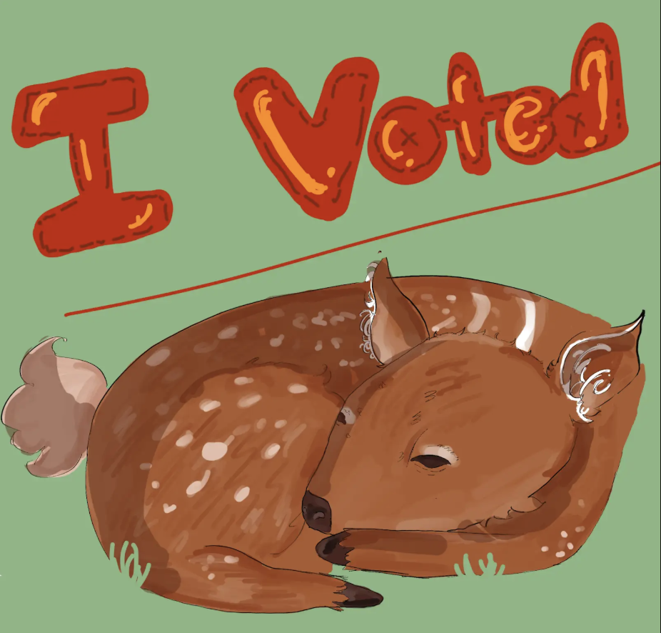Student-submitted "I Voted" Sticker Design