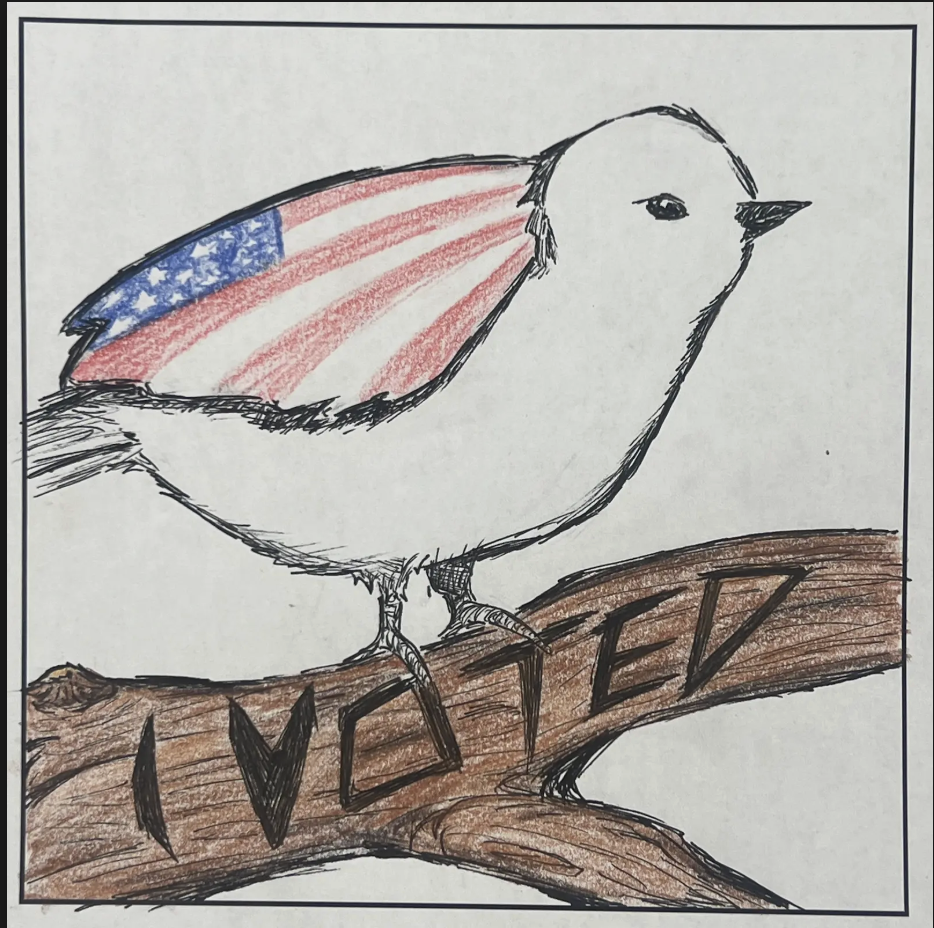 Student-submitted "I Voted" Sticker Design