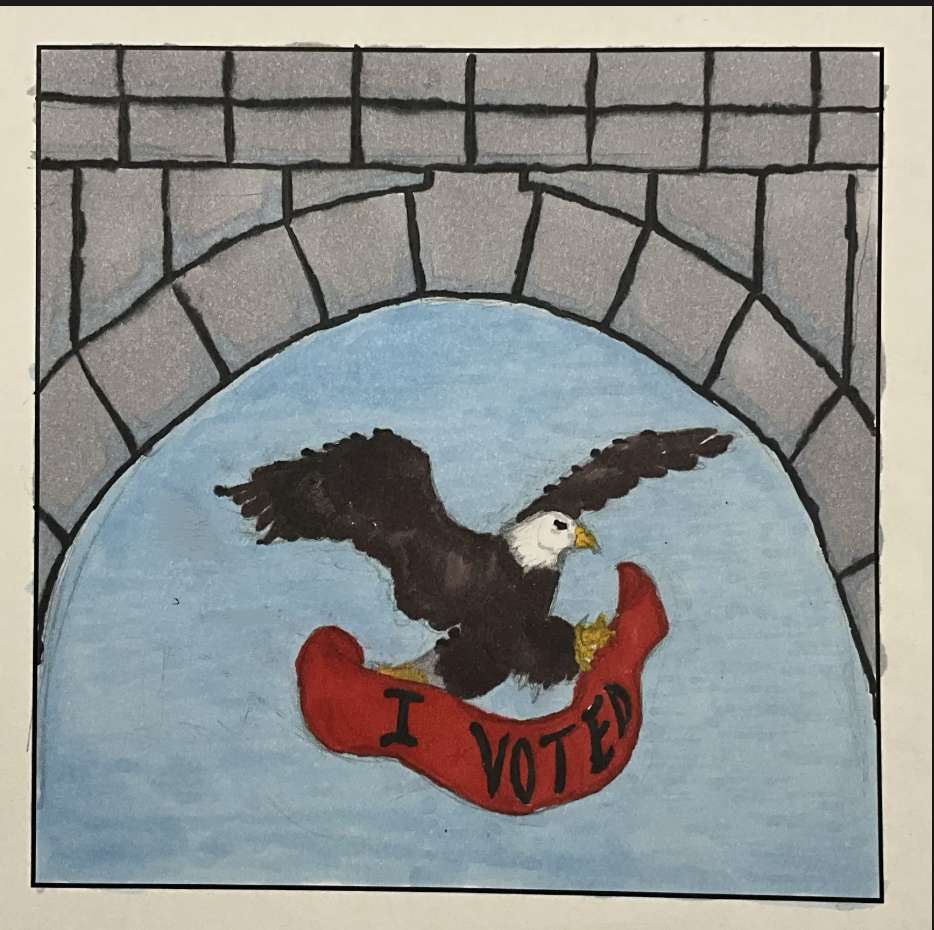 Student-submitted "I Voted" Sticker Design