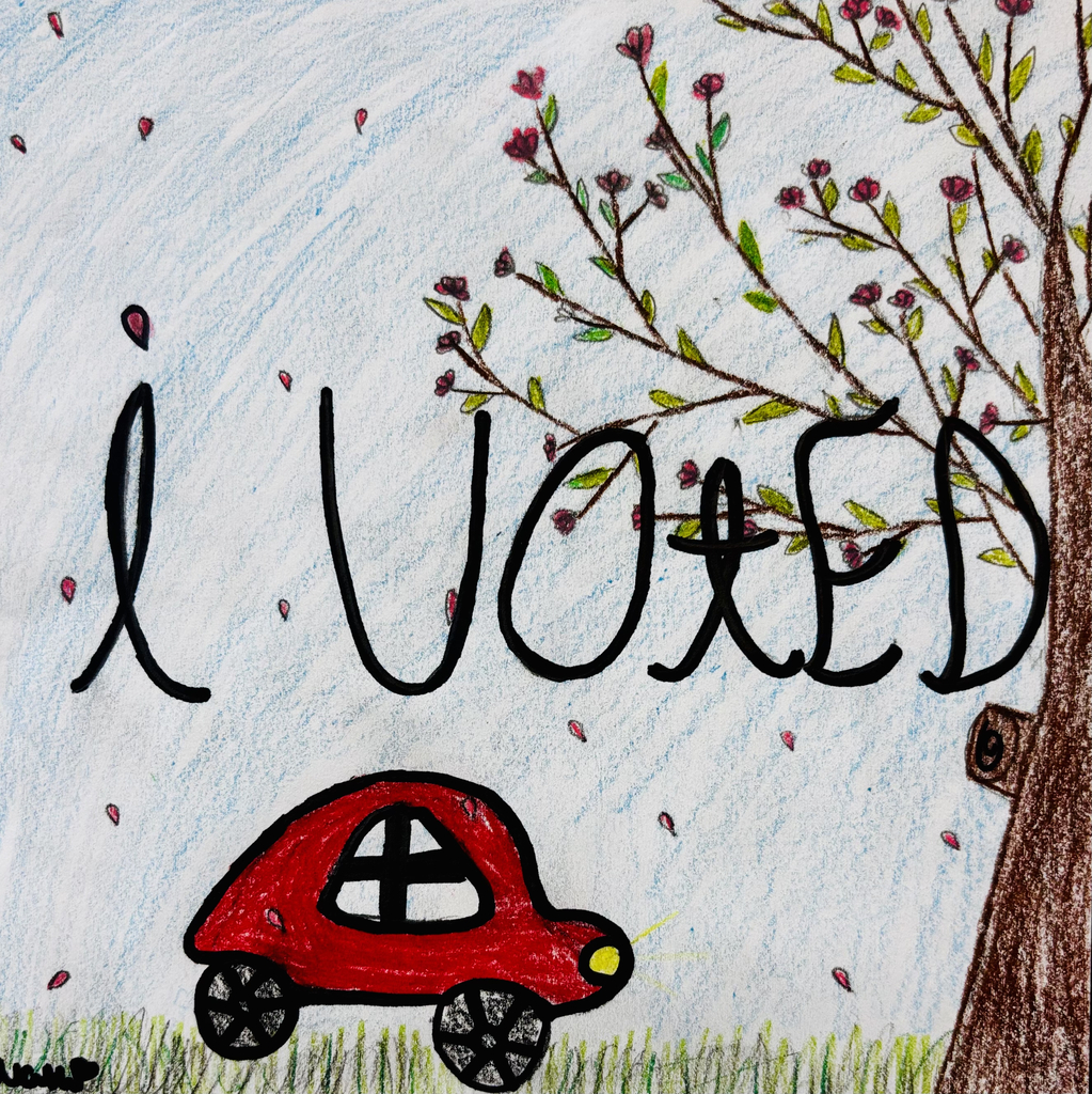 Student-submitted "I Voted" Sticker Design