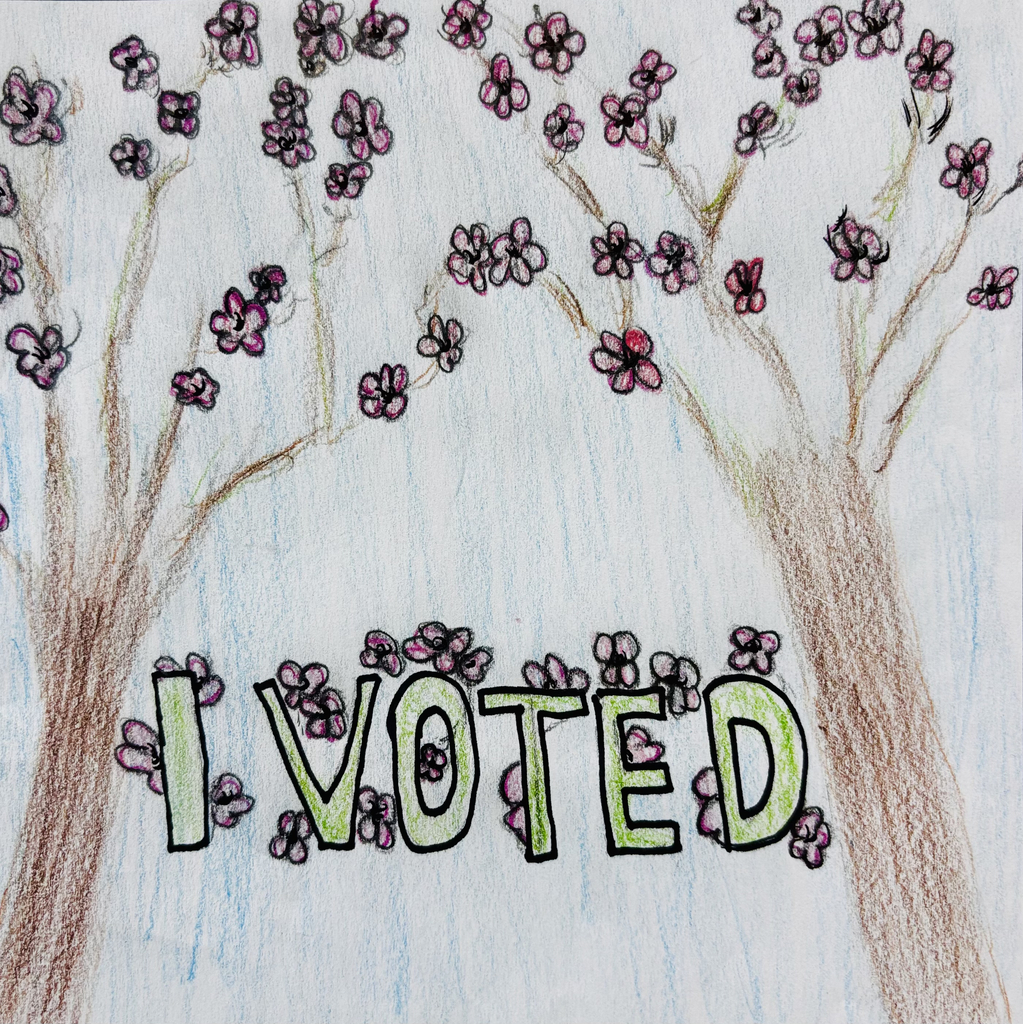 Student-submitted "I Voted" Sticker Design