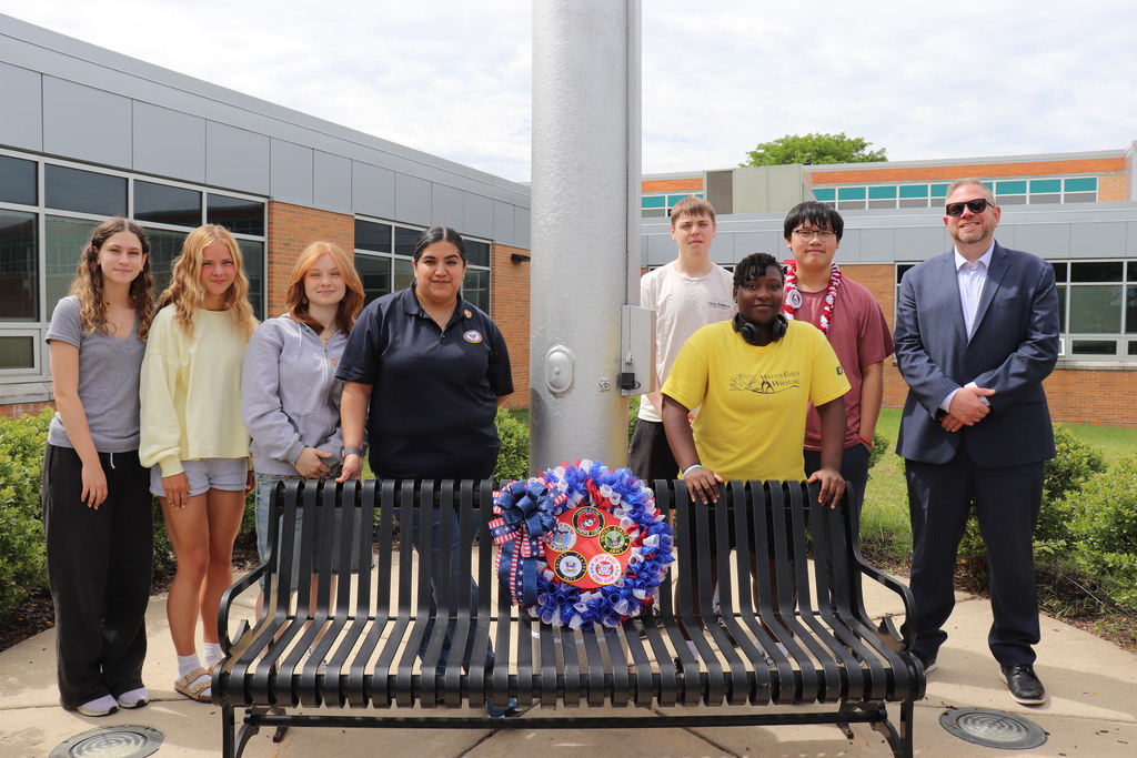 Dr. Fecher and the Military Club with the Memorial Day wreath