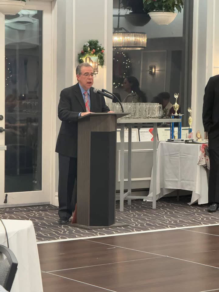Mr. Detato speaking at the ASHS Marching Band end of the year banquet