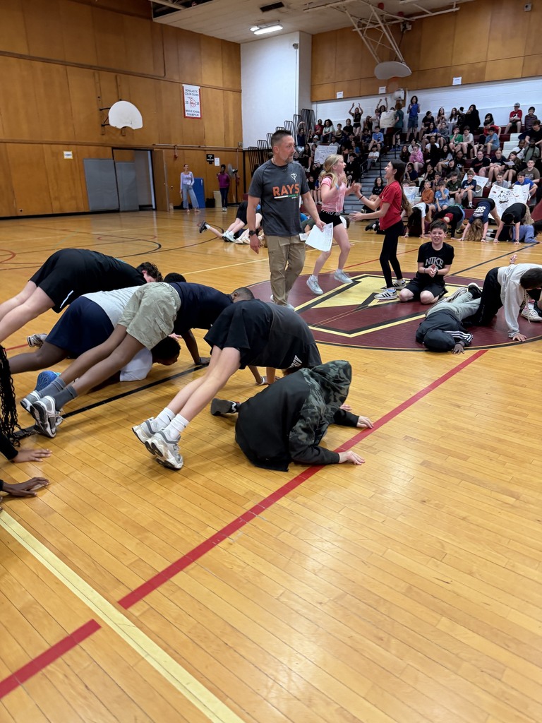 Image of 6th grade students participating in the Sharks Olympics. 