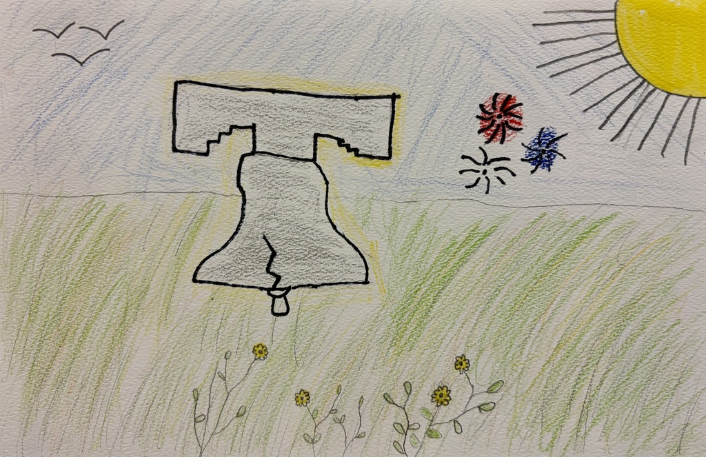 Birthday cards for America, designed by elementary art students