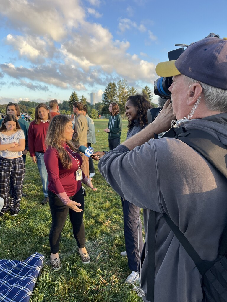 At Senior Sunrise, 6abc interviews students and staff