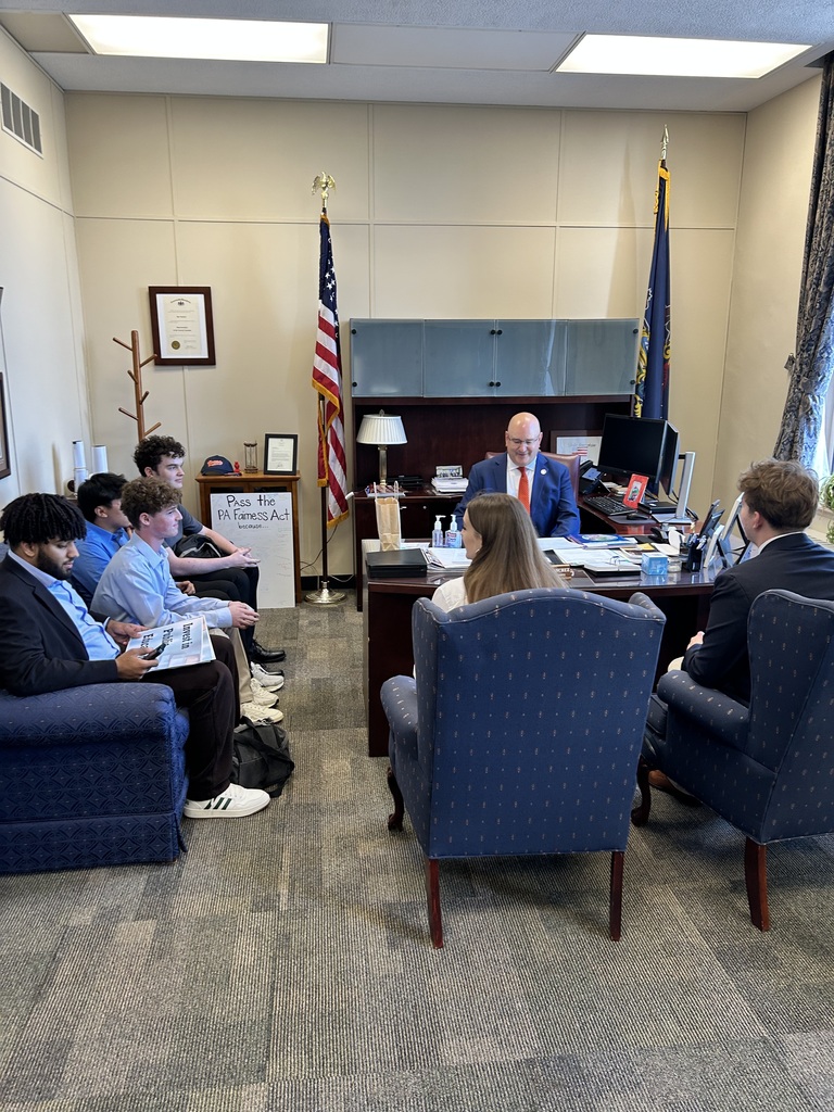 ASHS students sit in the office of Rep. Ben Sanchez in the Capitol