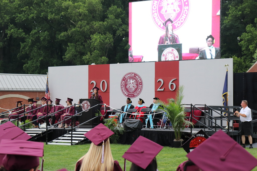 Valedictorian Natalia Arcos provides remarks