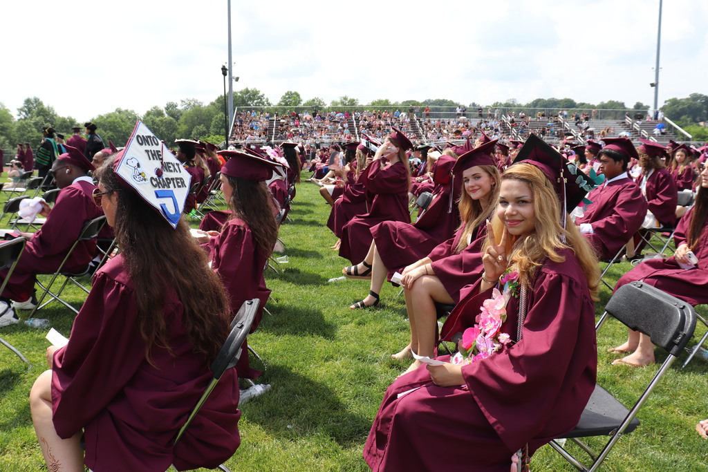 Graduates are seated during the ceremony