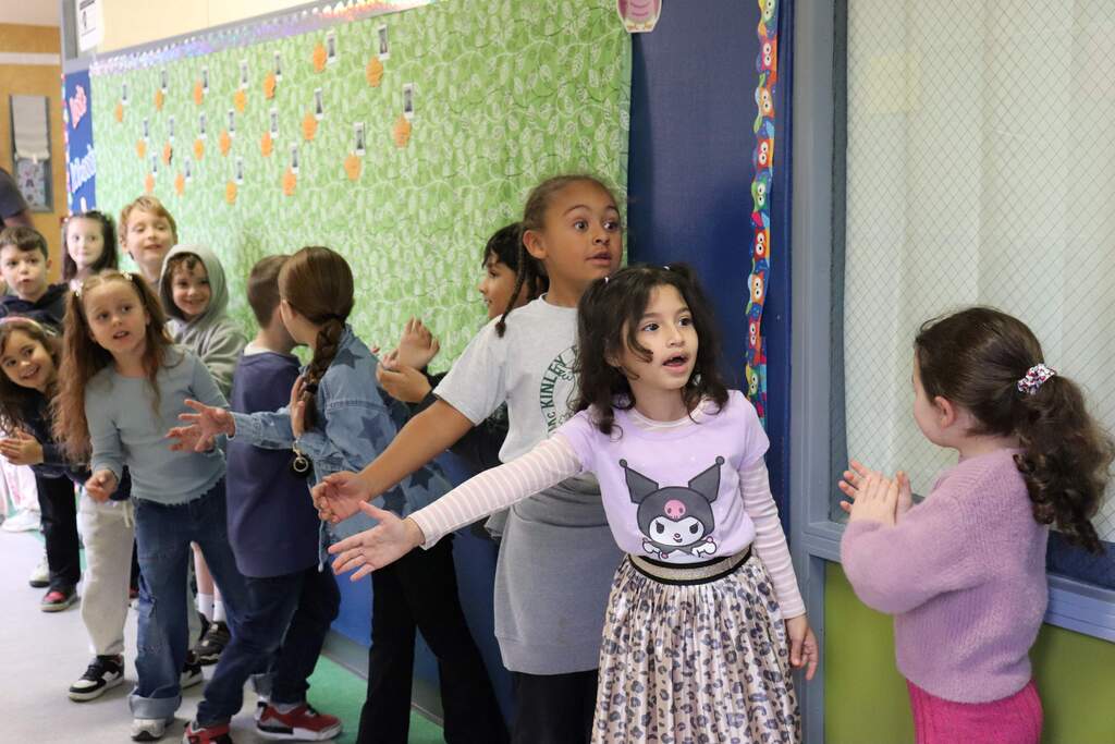 McKinley students line up for high-five