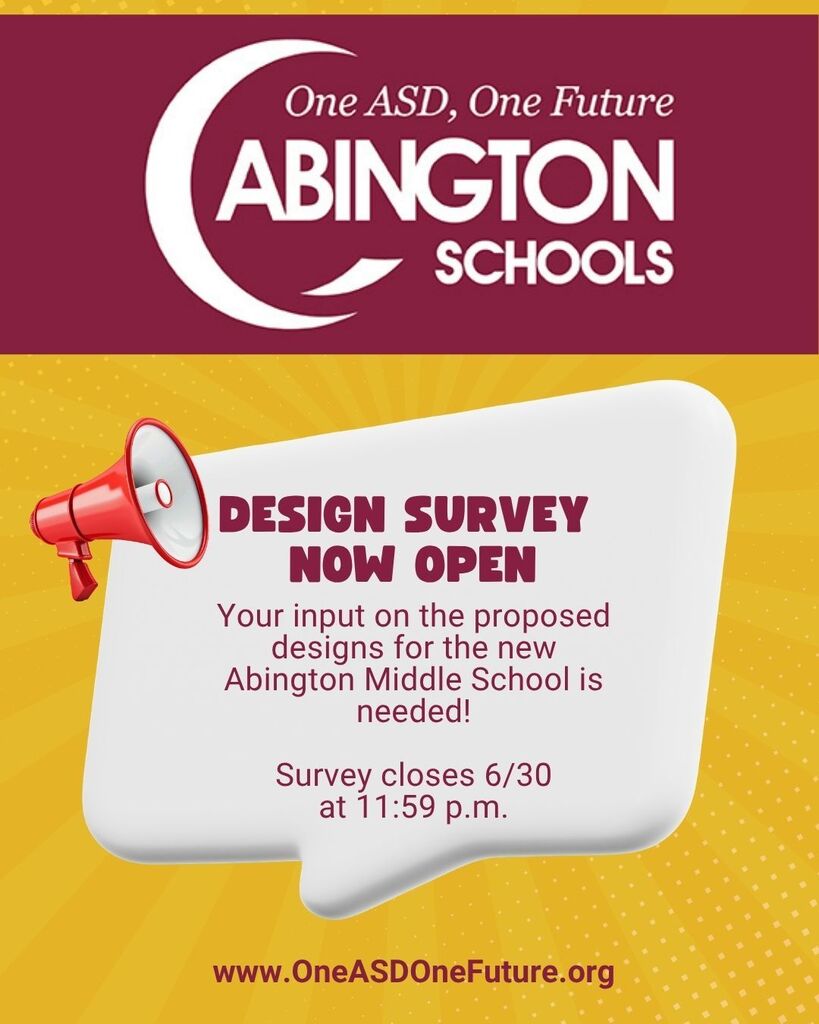 Design Survey for the new Abington Middle School is now open! See post for details