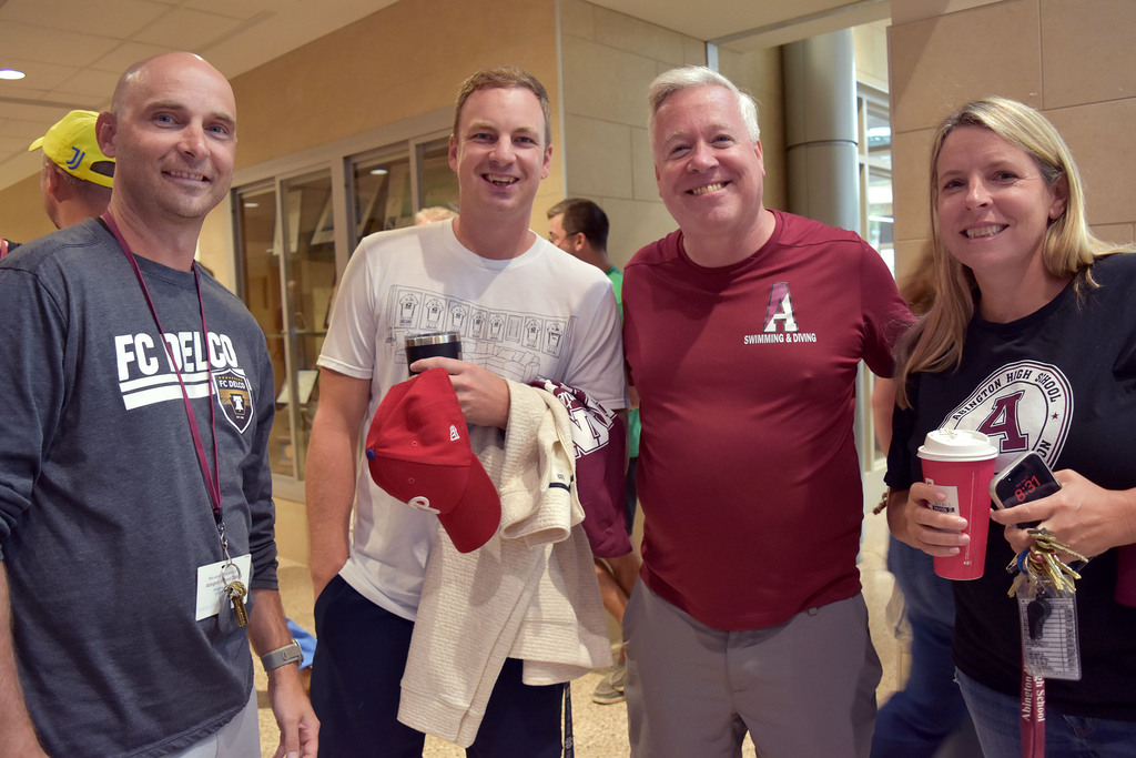 ASHS teachers in the lobby before convocation