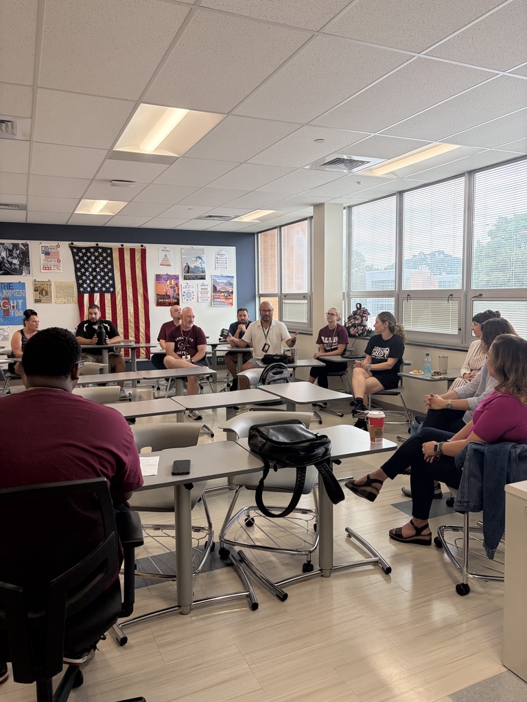 High school staff discuss the presentation in reflective circles