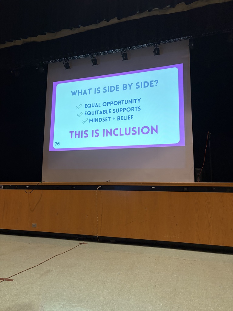 "What is Side by Side? Equal opportunity, equitable supports, mindset + belief. This is inclusion"