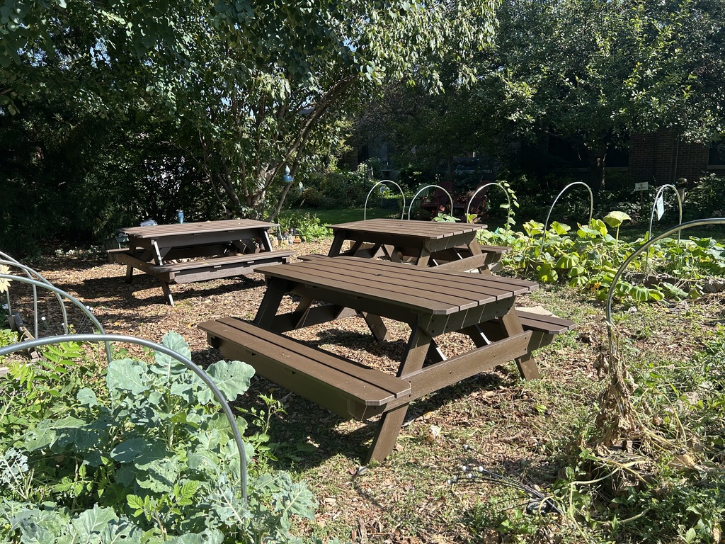New garden picnic tables