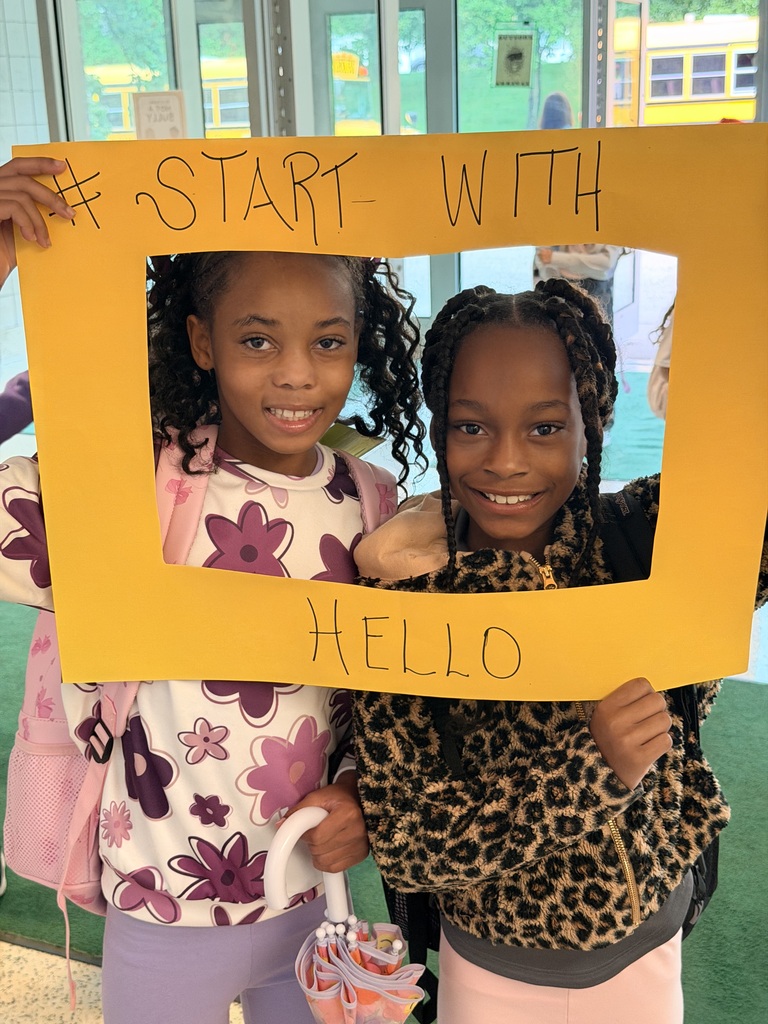 students smiling in a start with hello frame