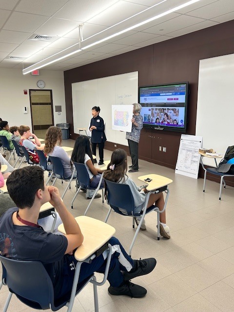 Women's League of Voters Representatives Speak to Students in a Classroom at the High School