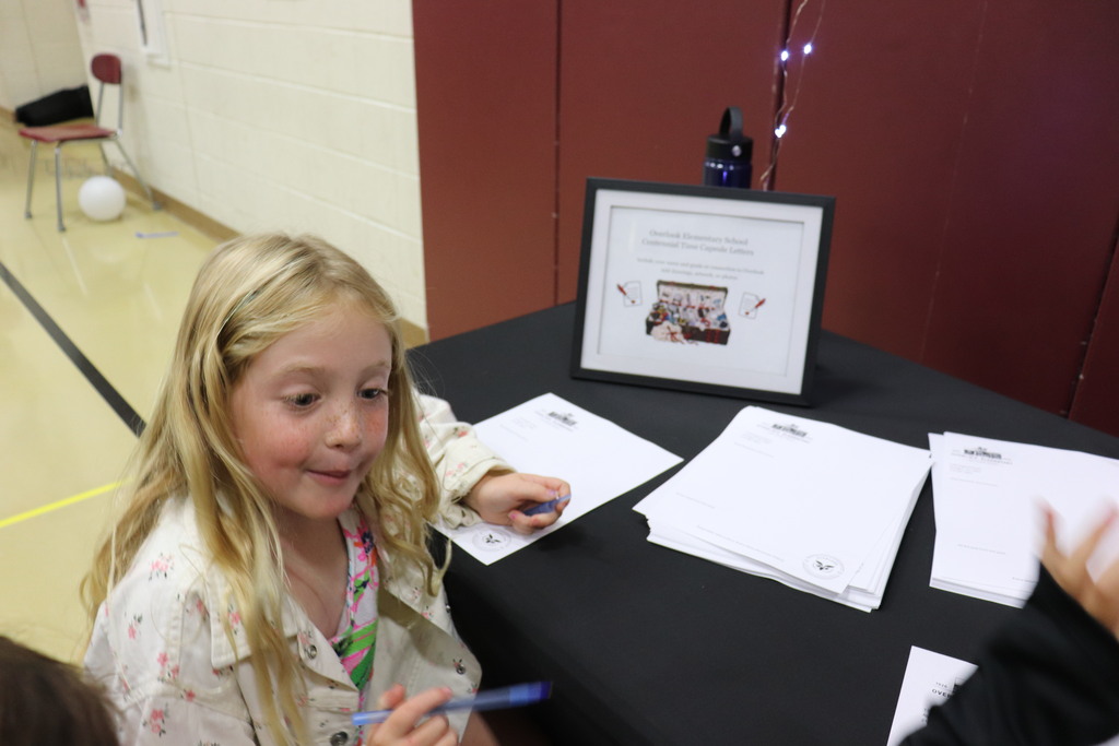 Students wrote letters for the time capsule